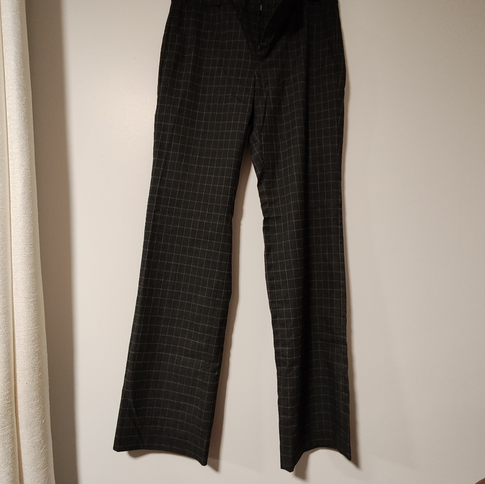 Banana Republic Logan Trousers in Charcoal Windowpane Flannel